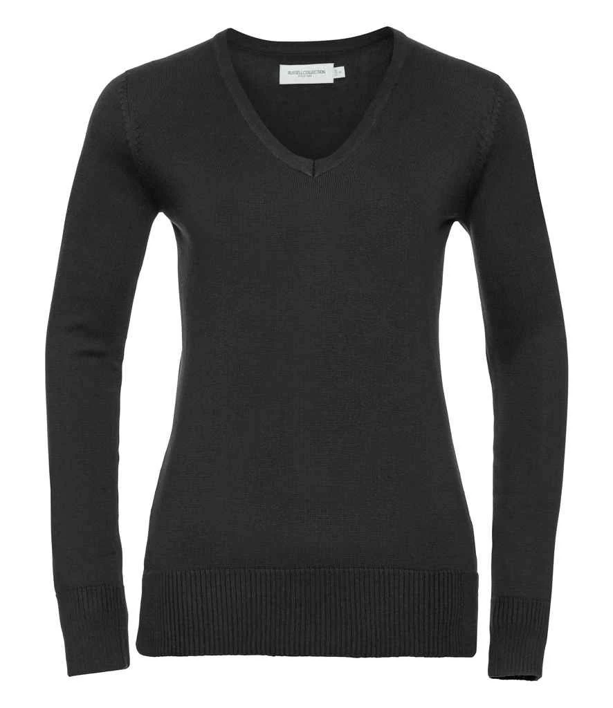 Russell Collection Ladies' V-Neck Knitted Pullover 3 Russell Collection Ladies' V-Neck Knitted Pullover - Image 3