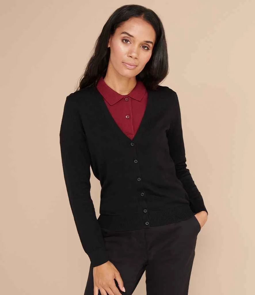 Henbury Ladies Lightweight V Neck Cardigan 2 Henbury Ladies Lightweight V Neck Cardigan - Image 2