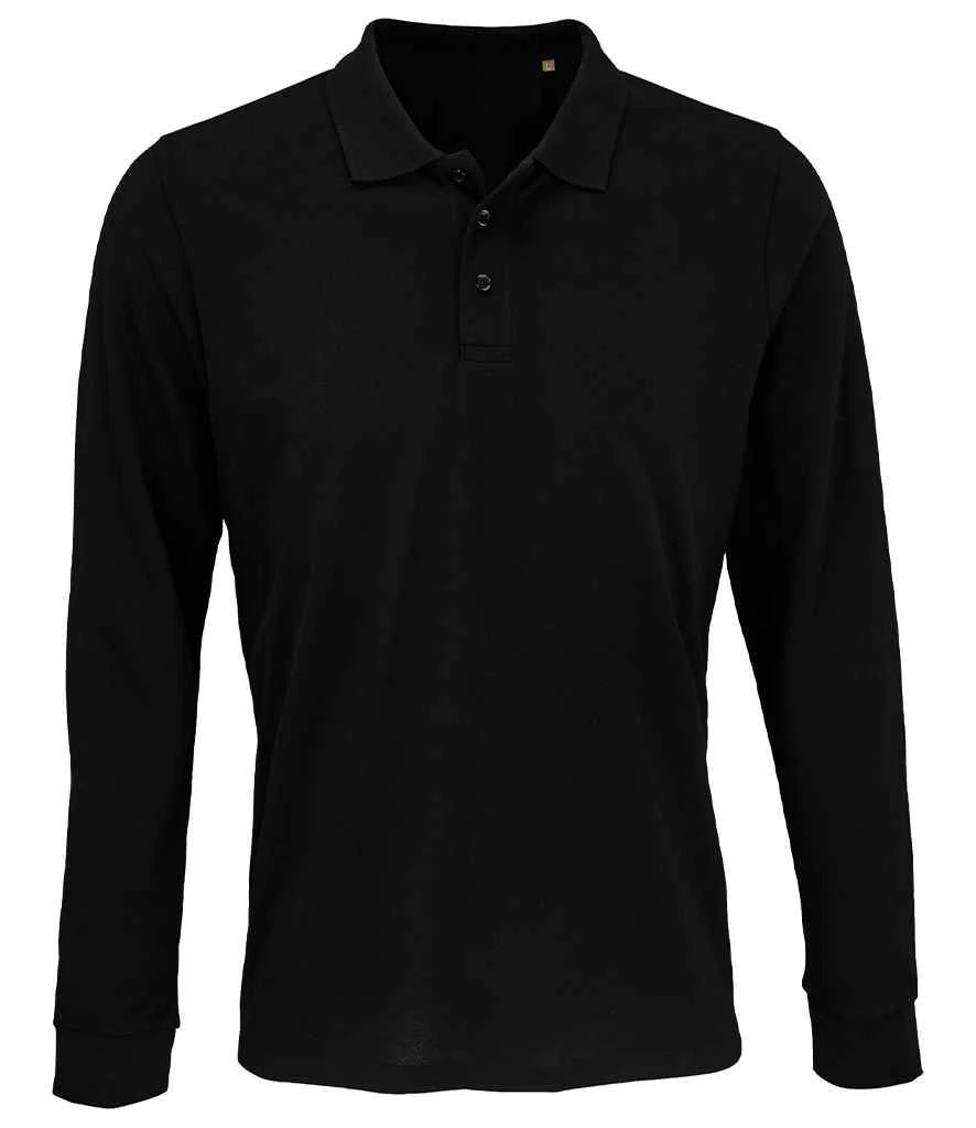 SOL'S Sols Unisex Prime Long Sleeve Piqué Polo Shirt 1 SOL'S Sols Unisex Prime Long Sleeve Piqué Polo Shirt