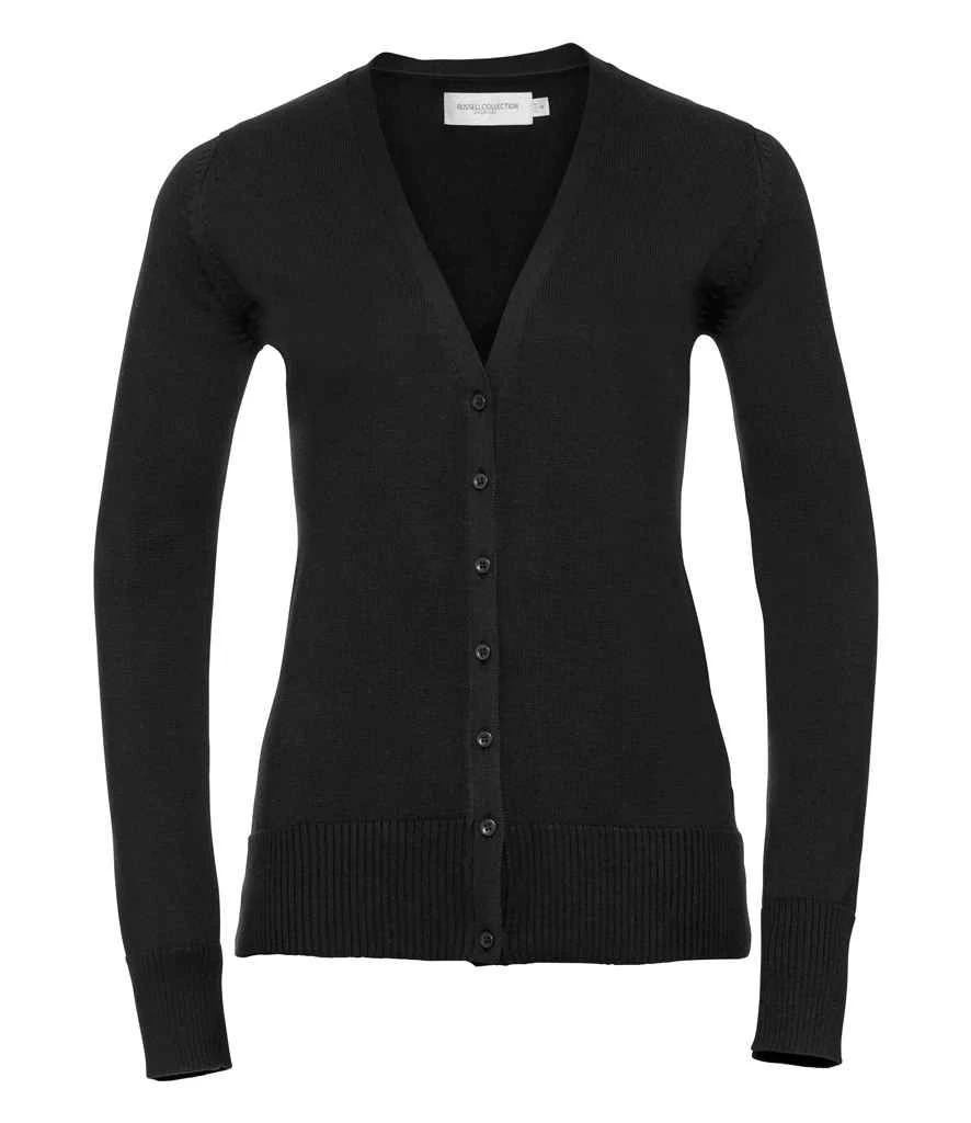 Russell Collection Ladies' V-Neck Knitted Cardigan 2 Russell Collection Ladies' V-Neck Knitted Cardigan - Image 2