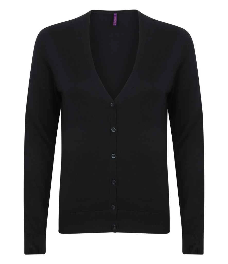 Henbury Ladies Lightweight V Neck Cardigan 3 Henbury Ladies Lightweight V Neck Cardigan - Image 3