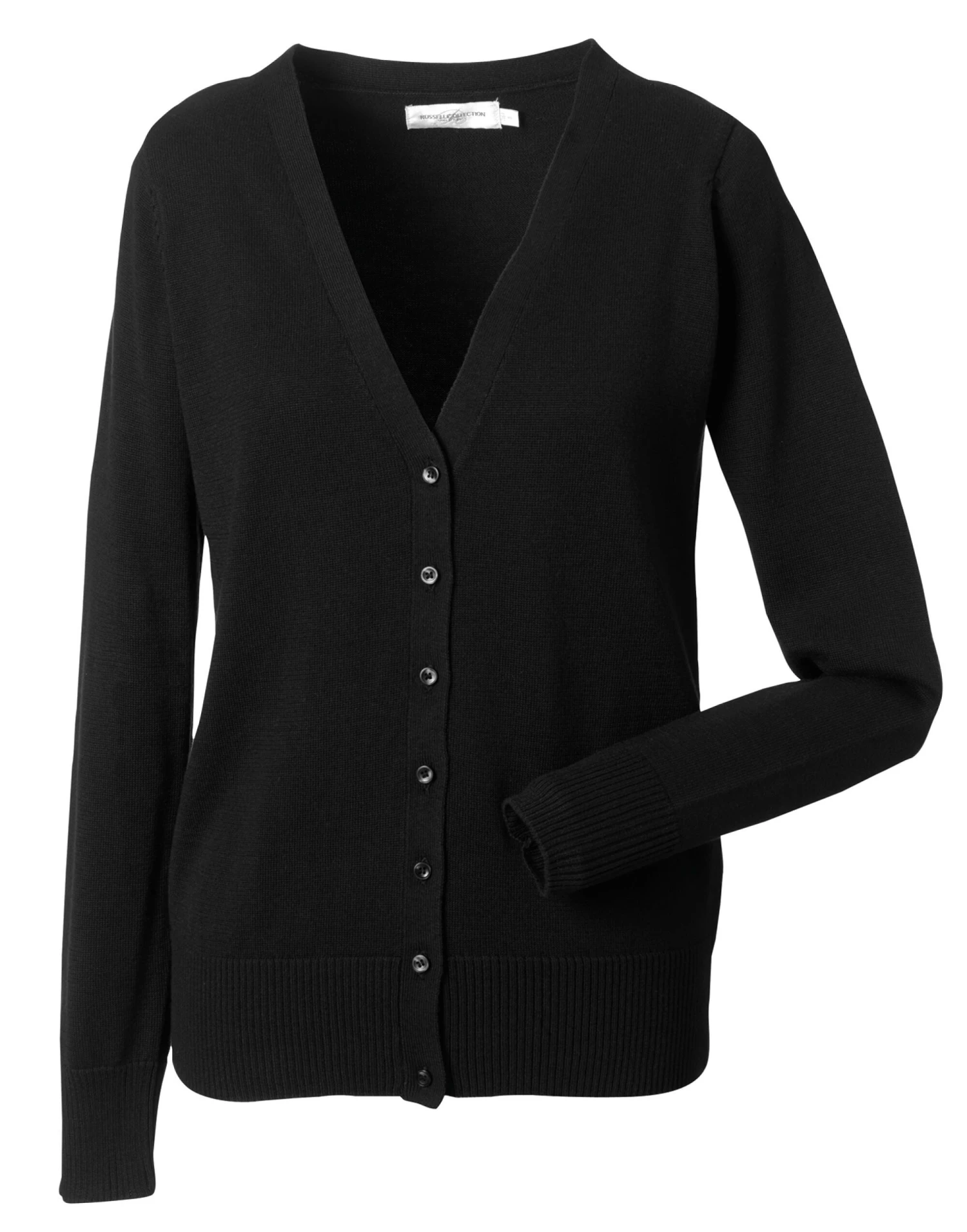 Russell Collection Ladies' V-Neck Knitted Cardigan 1 Russell Collection Ladies' V-Neck Knitted Cardigan