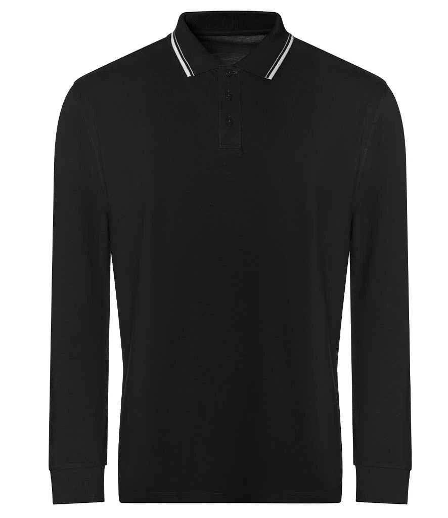 Just Polos Awdis Long Sleeve Tipped 100 Polo Shirt 1 Just Polos Awdis Long Sleeve Tipped 100 Polo Shirt