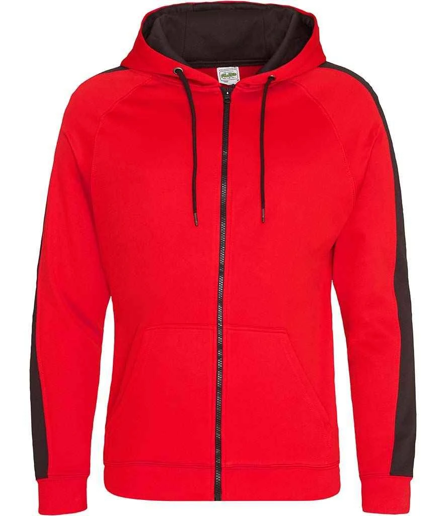 Just Hoods Awdis Contrast Sports Polyester Zoodie 2 Just Hoods Awdis Contrast Sports Polyester Zoodie - Image 2