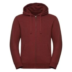 Russell Mens Authentic Melange Zipped Hood Sweat