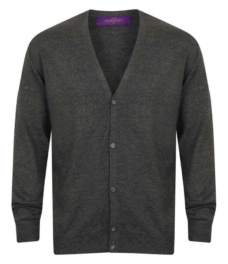 Henbury Lightweight Cotton Acrylic V Neck Cardigan 3 Henbury Lightweight Cotton Acrylic V Neck Cardigan - Image 3