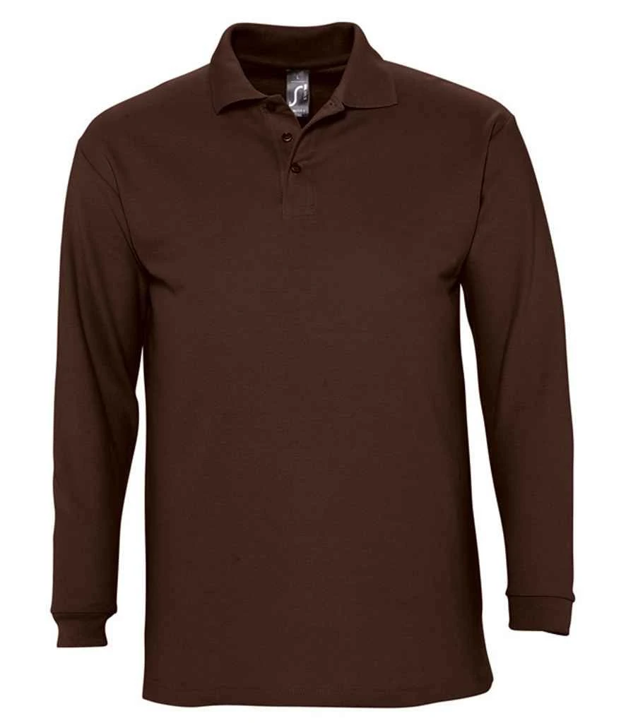 SOL'S Sols Winter Ii Long Sleeve Cotton Piqué Polo Shirt 5 SOL'S Sols Winter Ii Long Sleeve Cotton Piqué Polo Shirt - Image 5