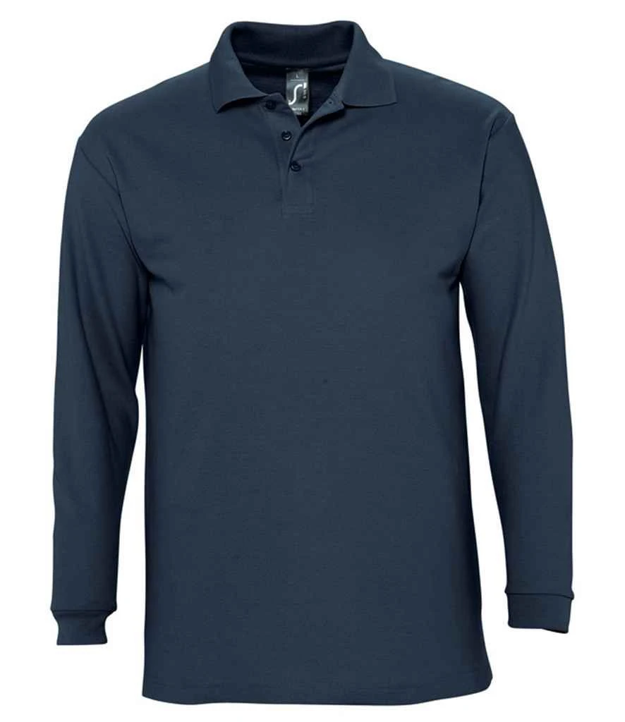 SOL'S Sols Winter Ii Long Sleeve Cotton Piqué Polo Shirt 1 SOL'S Sols Winter Ii Long Sleeve Cotton Piqué Polo Shirt