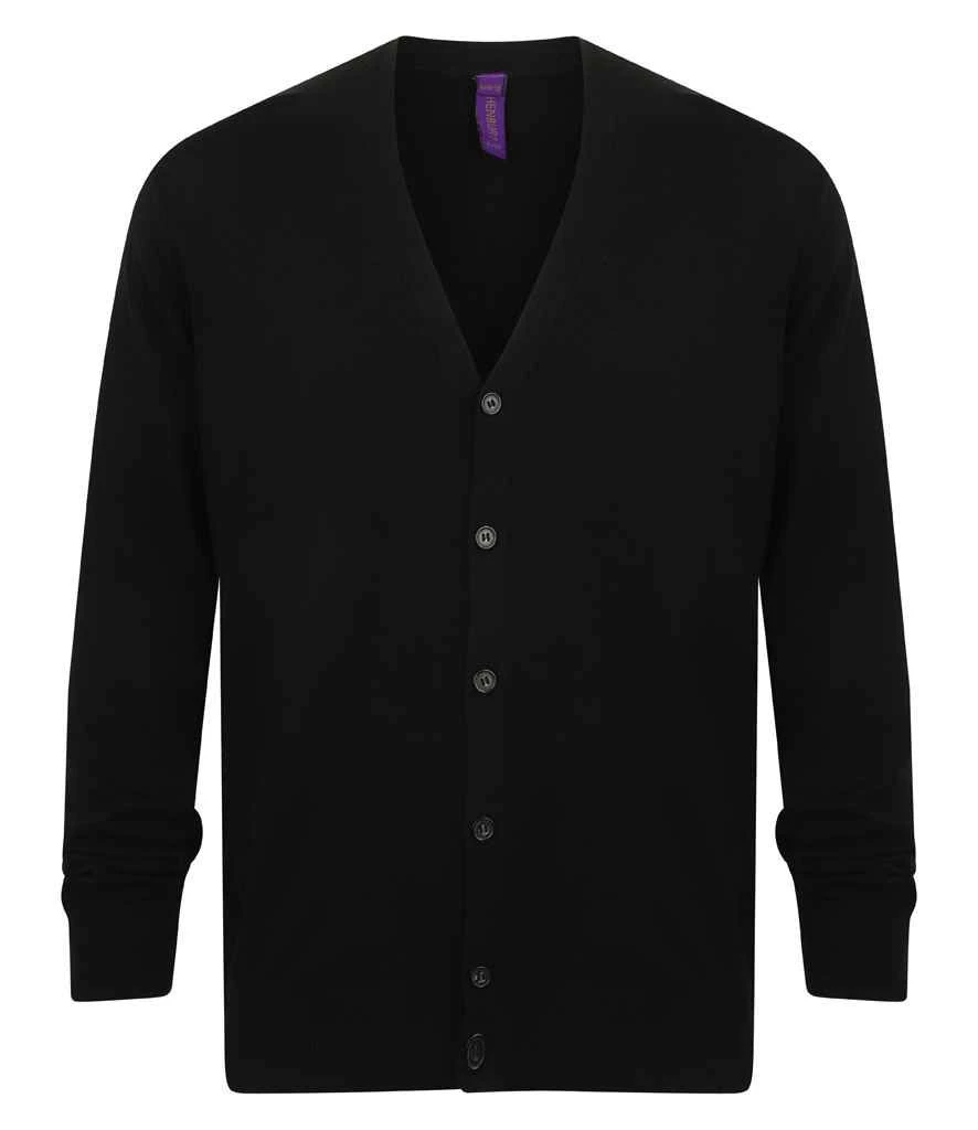 Henbury Lightweight Cotton Acrylic V Neck Cardigan 1 Henbury Lightweight Cotton Acrylic V Neck Cardigan