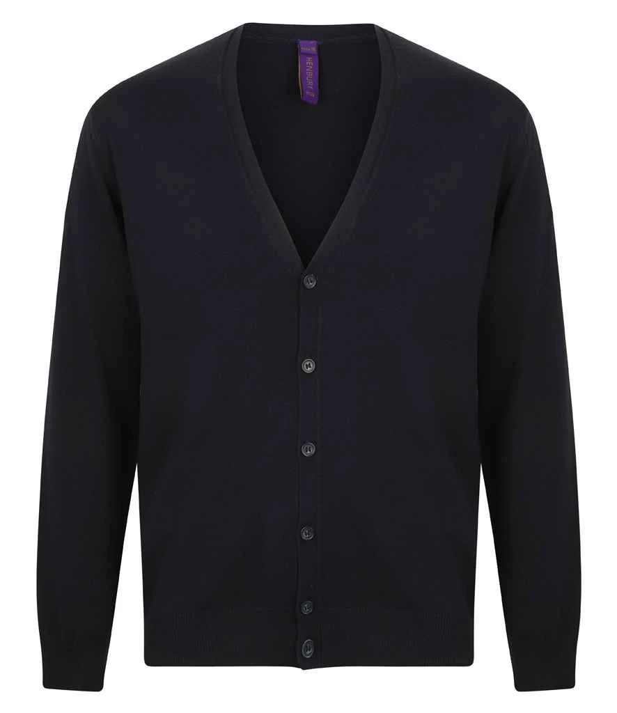Henbury Lightweight Cotton Acrylic V Neck Cardigan 2 Henbury Lightweight Cotton Acrylic V Neck Cardigan - Image 2