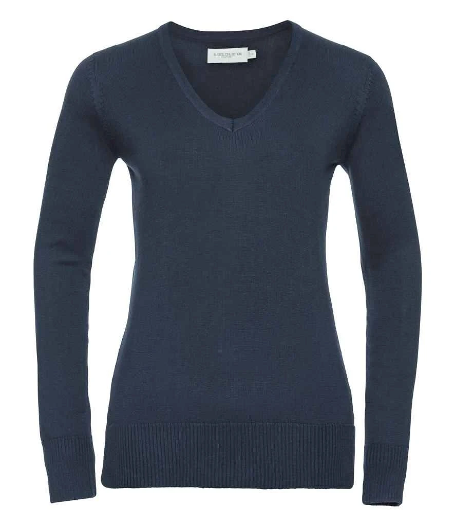 Russell Collection Ladies' V-Neck Knitted Pullover 7 Russell Collection Ladies' V-Neck Knitted Pullover - Image 7