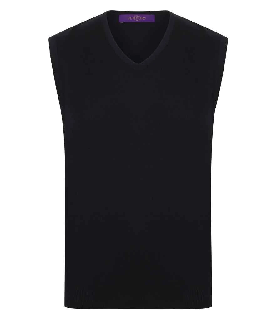 Henbury Lightweight Sleeveless Cotton Acrylic V Neck Sweater 1 Henbury Lightweight Sleeveless Cotton Acrylic V Neck Sweater