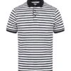 Front Row Striped Jersey Polo Shirt