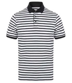 Front Row Striped Jersey Polo Shirt