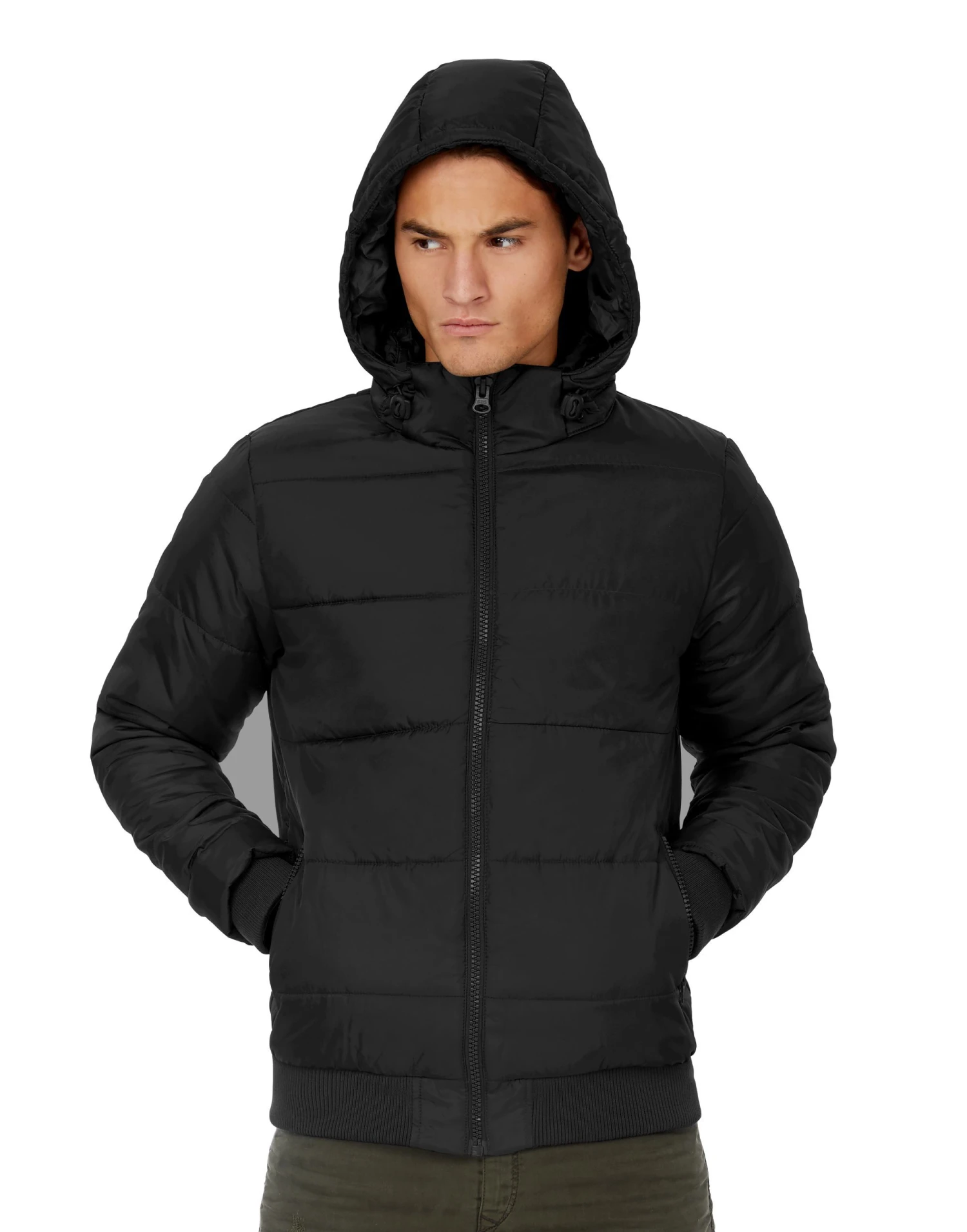 B&C Mens Superhood Puffer Bomber Jacket 2 B&C Mens Superhood Puffer Bomber Jacket - Image 2