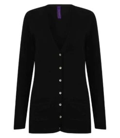 Henbury Ladies Cotton Acrylic V Neck Cardigan